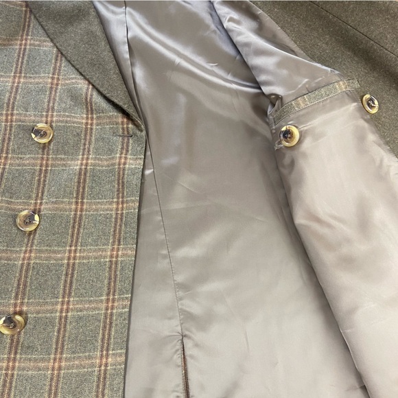 Trevero Tre Vero Mens Wool Plaid Jacket Blazer Double Breasted XLarge XL Coat - Picture 13 of 16